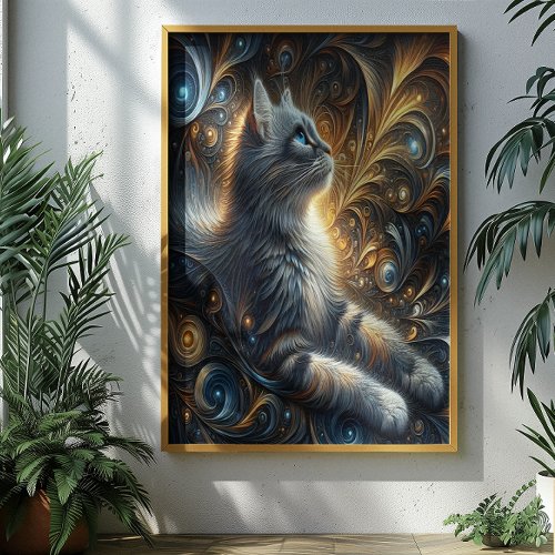 Midnight Feline Elegance Poster