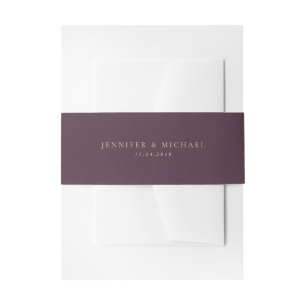 Midnight Fig & Champagne Basic Suite Wedding Invitation Belly Band