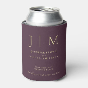 Midnight Fig & Champagne Formal Classic Wedding Can Cooler