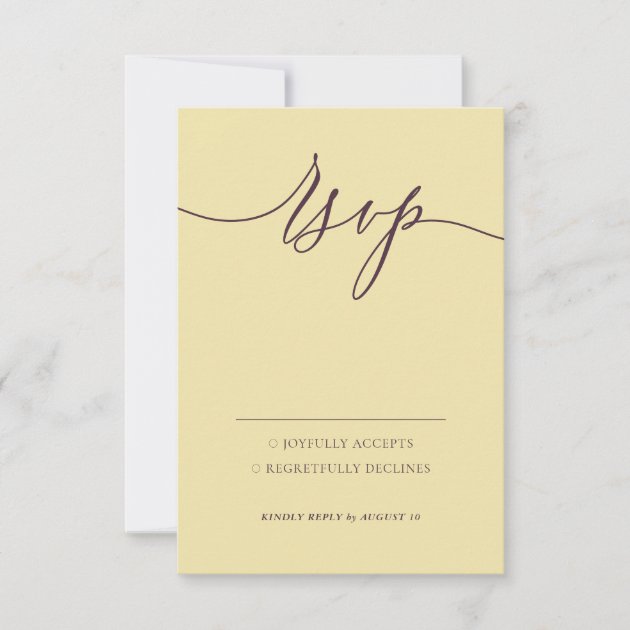 Midnight Fig & Champagne Modern Kindly Reply RSVP Card