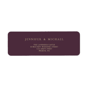 Midnight Fig & Champagne Wedding mowing address Label