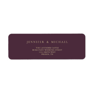 Midnight Fig & Champagne Wedding mowing address Label