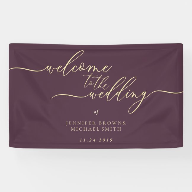 Midnight Fig & Champagne Welcome to the Wedding Banner