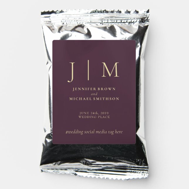 Midnight Fig Collection Classic Simple Wedding Coffee Drink Mix (Front)