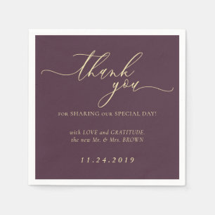 Midnight Fig Formal Minimalist Decor Wedding Napkins