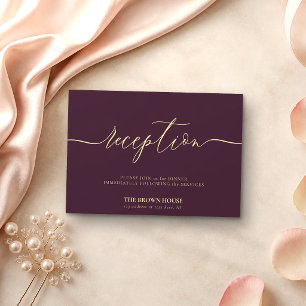 Midnight Fig Formal Wedding after dinner reception Invitation