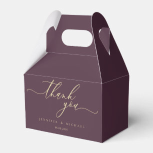 Midnight Fig Modern Brand Wedding Thank You Favor Boxes