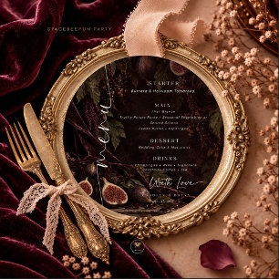Midnight Fig Moody Botanica Wedding Menu For Plate
