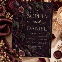 Midnight Fig Moody Botanical Wedding 