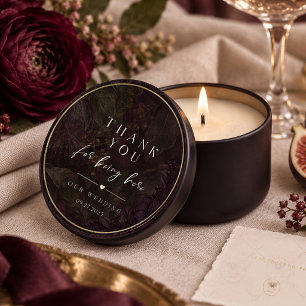 Midnight Fig Moody Botanical Wedding Mini Candle Favors