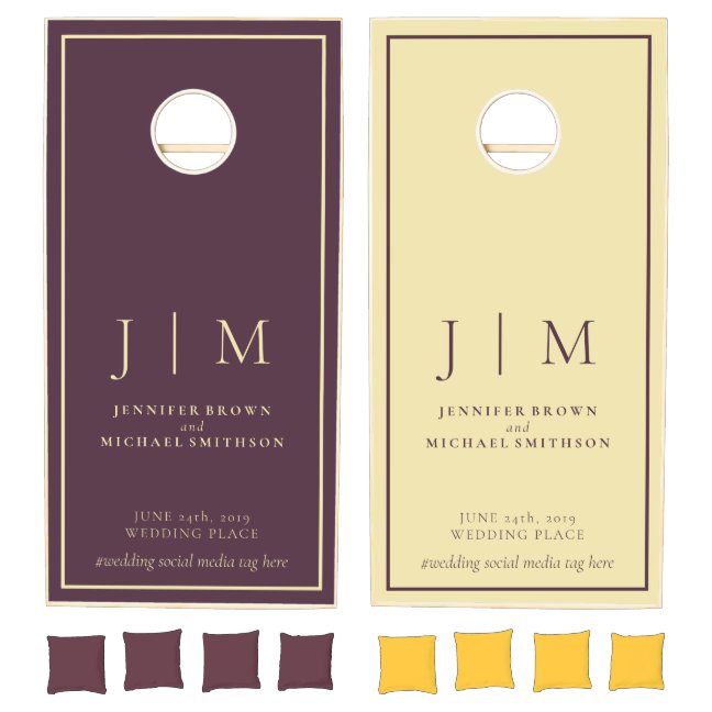 Midnight Fig Popular Simple Formal Wedding Couple Cornhole Set