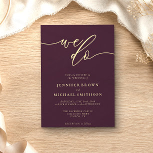 Midnight Fig Signature We Do Typo Wedding Invitation