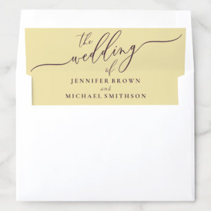 Midnight Fig Simple Formal Wedding Envelope Liner