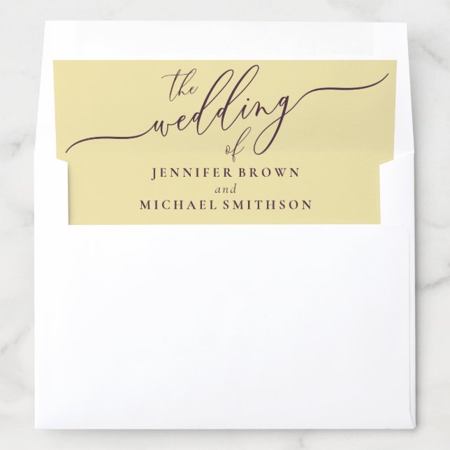 Midnight Fig Simple Formal Wedding Envelope Liner (In Envelope)
