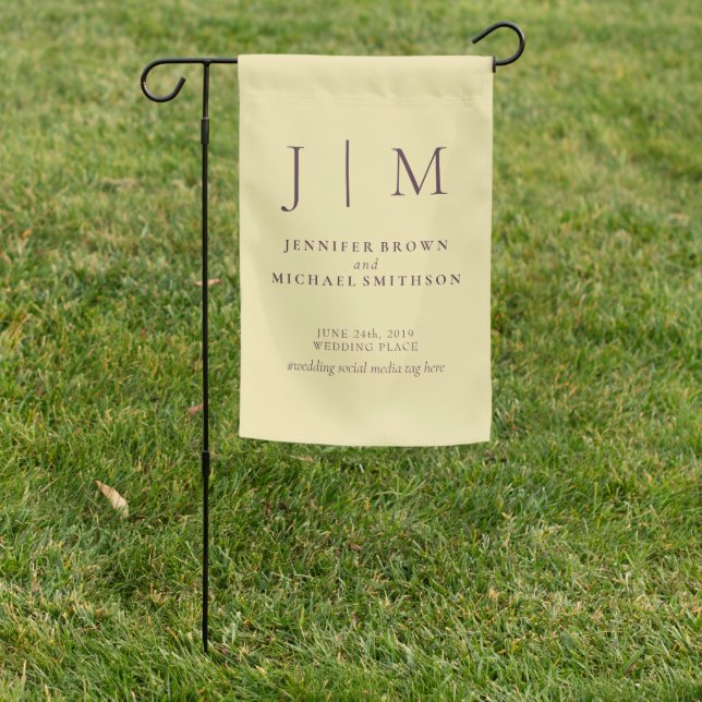 Midnight Fig Trend Modern Classic Simple Wedding Garden Flag (In SItu)