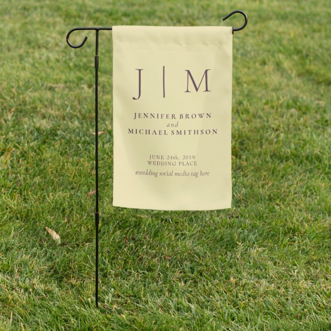 Midnight Fig Trend Modern Classic Simple Wedding Garden Flag