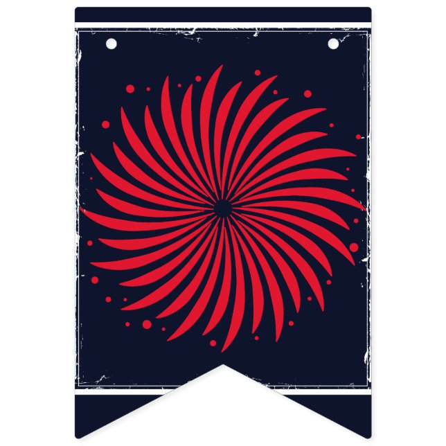 Midnight Fireworks Patriotic Bunting Flags (First Flag)