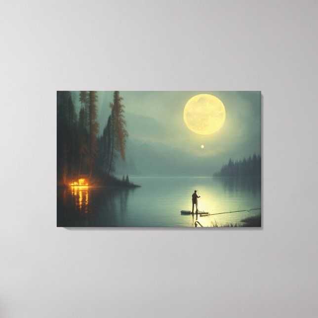 Midnight Fishing Canvas Print (Front)