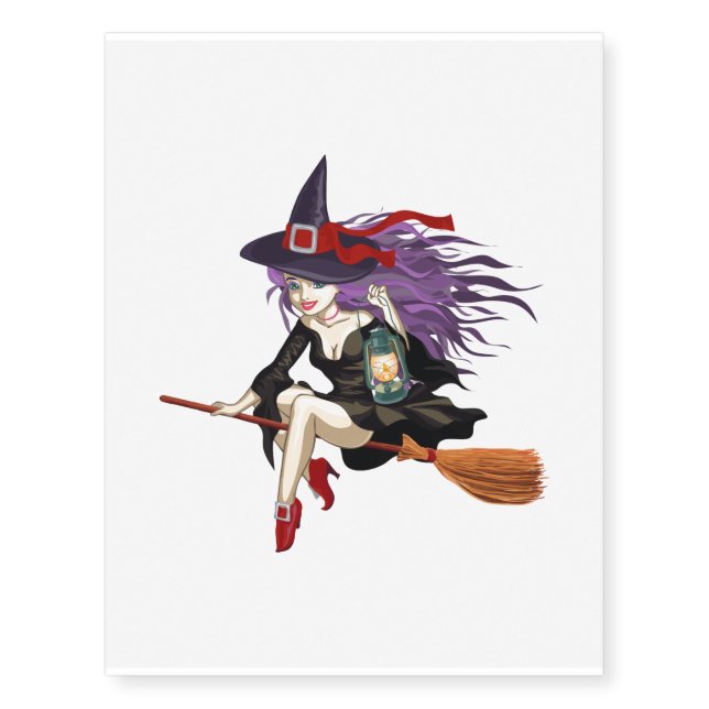 Midnight Flight Halloween Temporary Tattoo (Front)