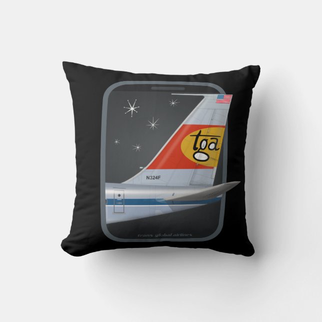 Midnight Flight TGA Throw Pillow (Front)