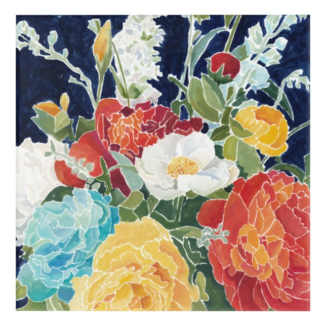 Midnight Florals I Acrylic Print (Front)