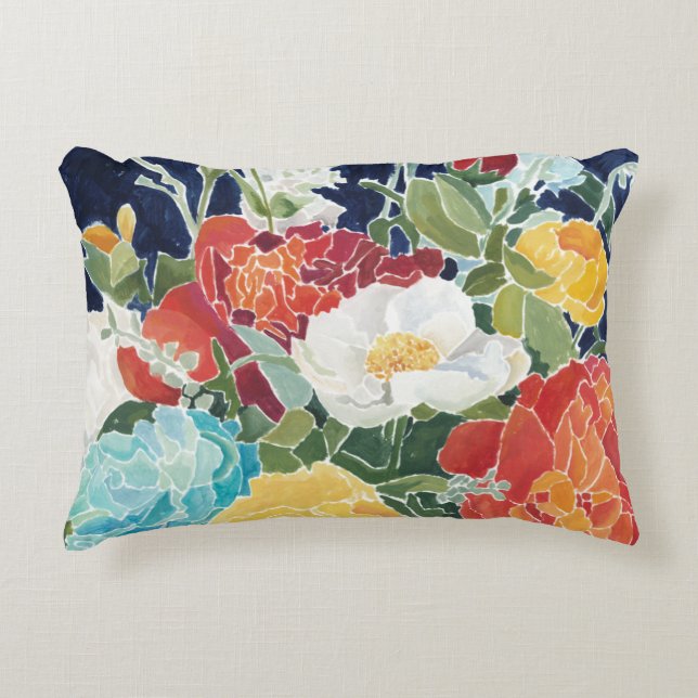 Midnight Florals I Decorative Pillow (Front)