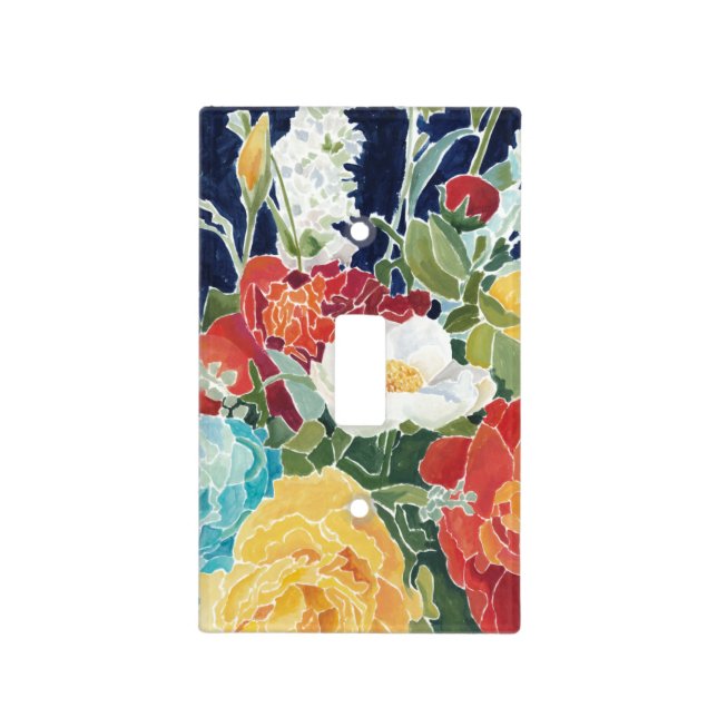 Midnight Florals I Light Switch Cover (Front)