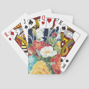 Midnight Florals I Poker Cards