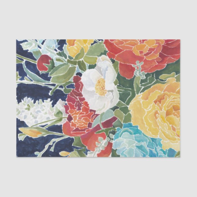 Midnight Florals I Tissue Paper (Front)