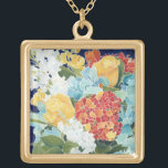 Midnight Florals II Gold Plated Necklace<br><div class="desc">Floral</div>