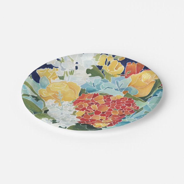 Midnight Florals II Paper Plates (Angled)