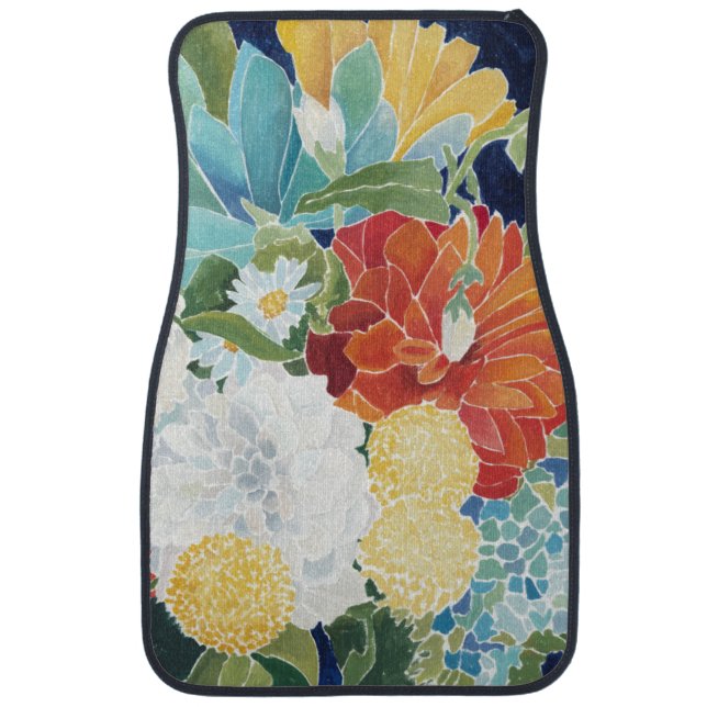 Midnight Florals III Car Floor Mat (Front)