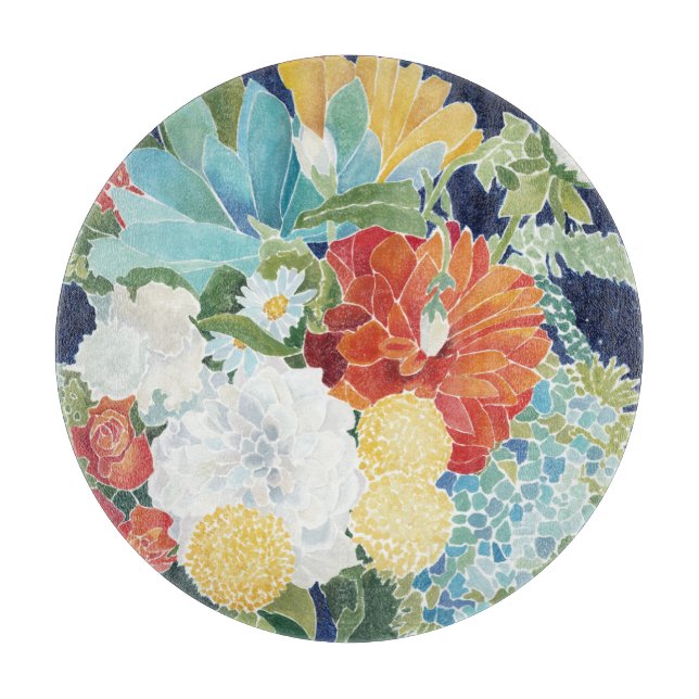 Midnight Florals III Cutting Board (Front)