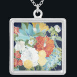 Midnight Florals III Silver Plated Necklace<br><div class="desc">Floral</div>
