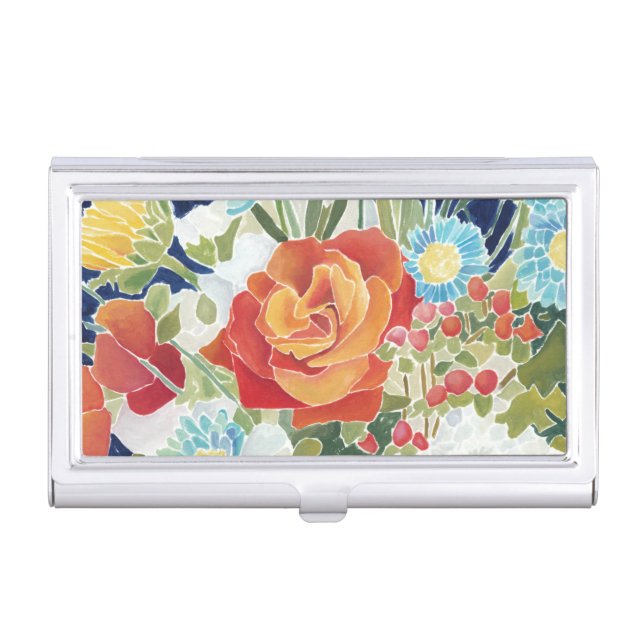 Midnight Florals IV Business Card Case (Front)