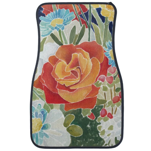Midnight Florals IV Car Floor Mat (Front)