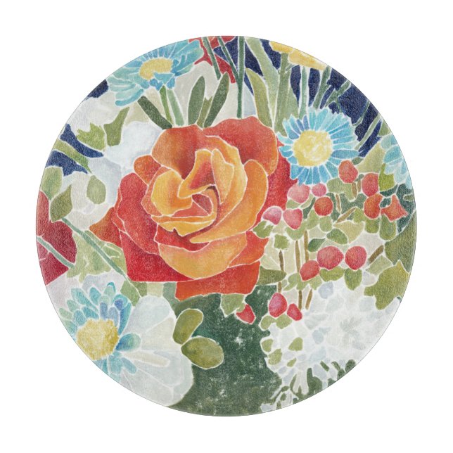 Midnight Florals IV Cutting Board (Front)