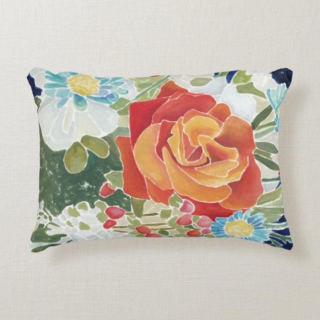 Midnight Florals IV Decorative Pillow (Front)