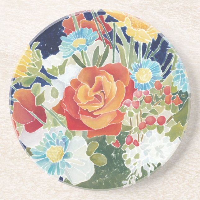 Midnight Florals IV Drink Coaster (Front)