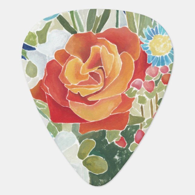 Midnight Florals IV Guitar Pick (Front)