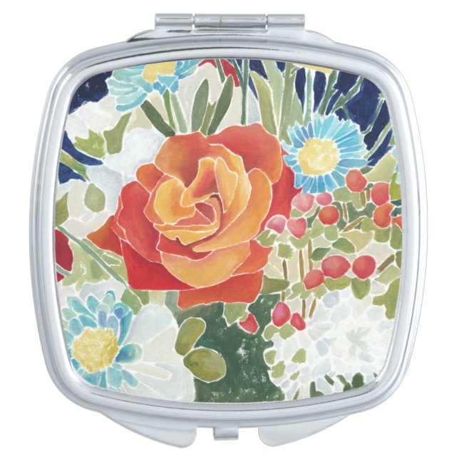 Midnight Florals IV Makeup Mirror (Front)