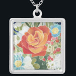 Midnight Florals IV Silver Plated Necklace<br><div class="desc">Floral</div>