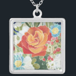 Midnight Florals IV Silver Plated Necklace<br><div class="desc">Floral</div>