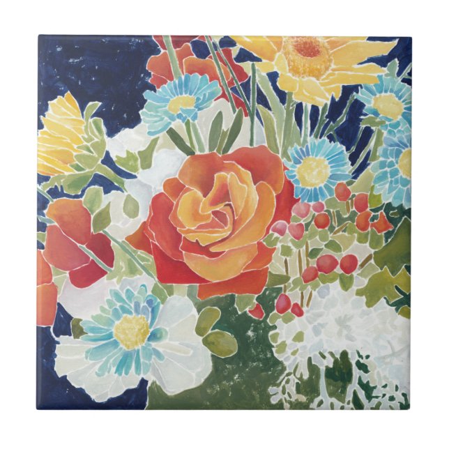 Midnight Florals IV Tile (Front)