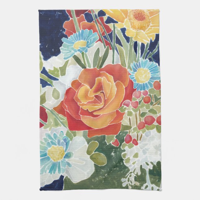 Midnight Florals IV Towel (Vertical)