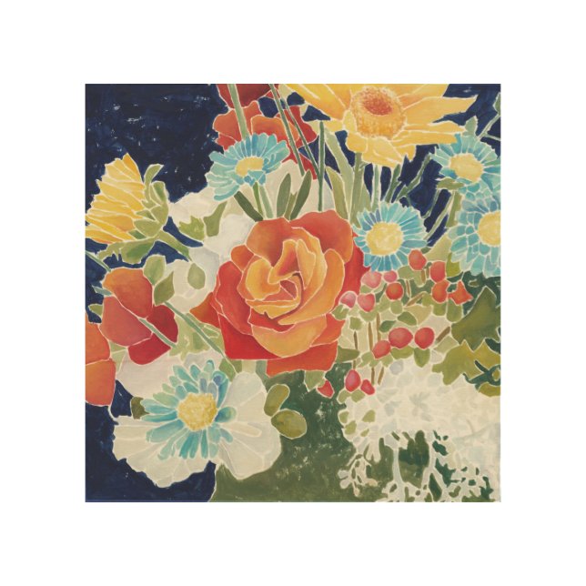 Midnight Florals IV Wood Wall Decor (Front)