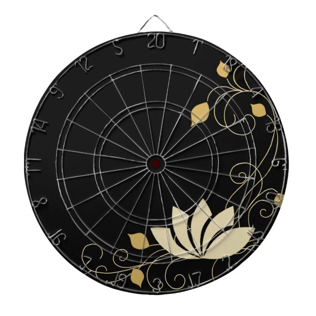 Midnight Flower Dartboard With Darts (Front)