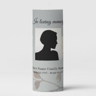 Midnight flower funeral memorial pillar candle