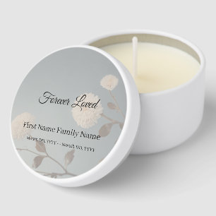 Midnight flower funeral mini candle favors