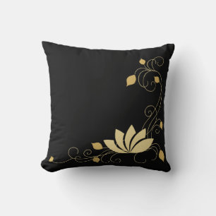 Midnight Flower Throw Pillow